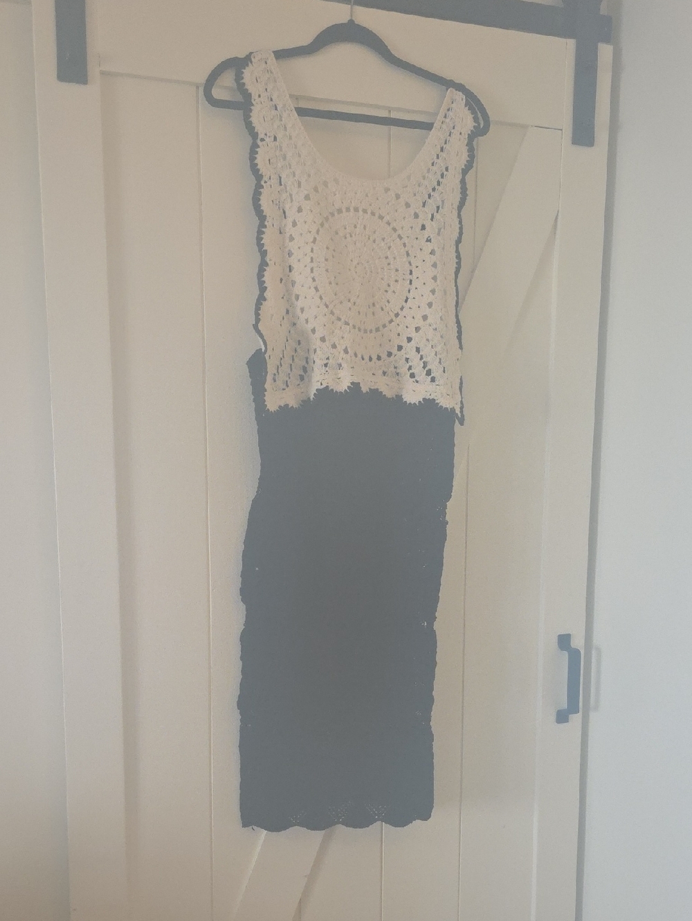 Sunday Crochet Midi SWIM cover Up - White & Cream